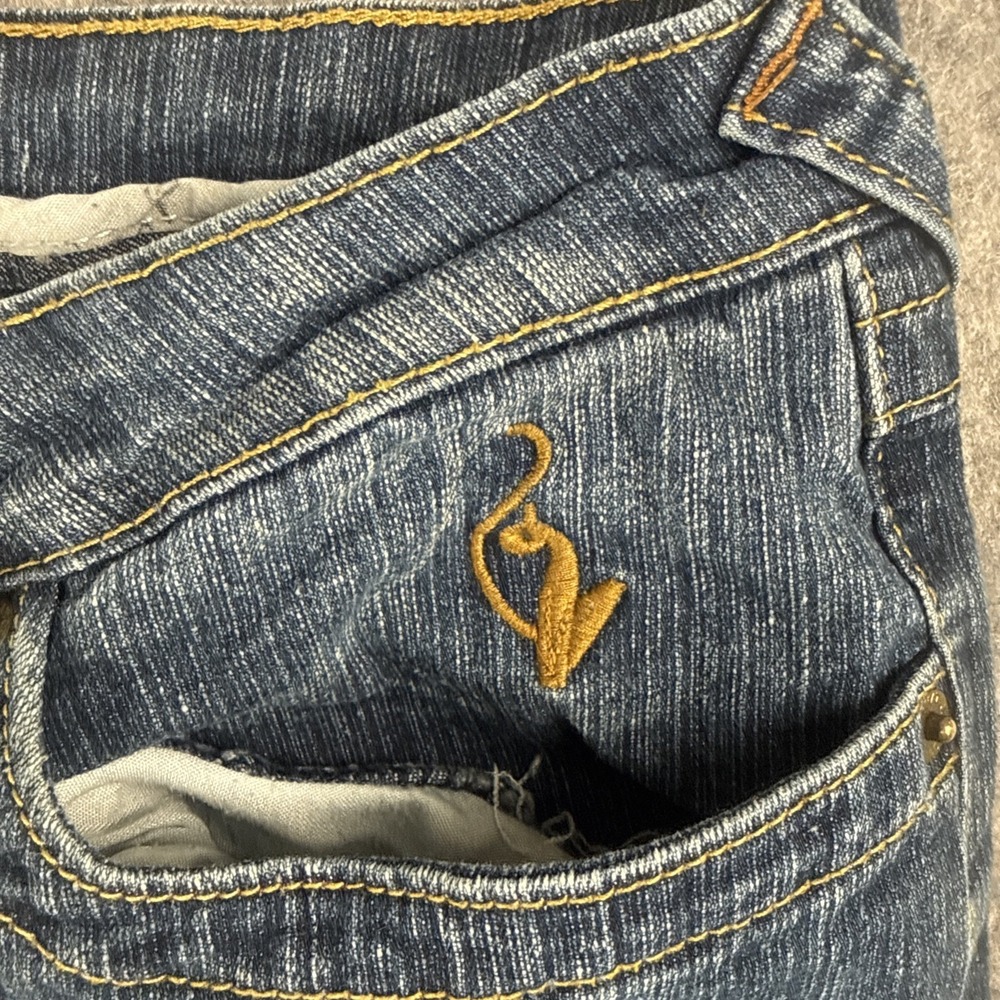 Baby Phat Jeans Women's Size 13 Y2K Denim 90's Cat Logo Bootcut Flare Vintage - Picture 3 of 12